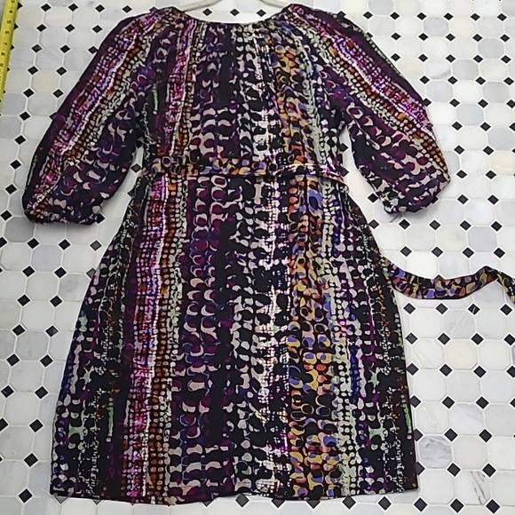 EUC Silk Presley Skye Button Front Dress Size M Purple & Black - Picture 5 of 6